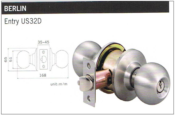 Dorma Knob Type Lockset Da3 Series Grade 3 New Gold Bond
